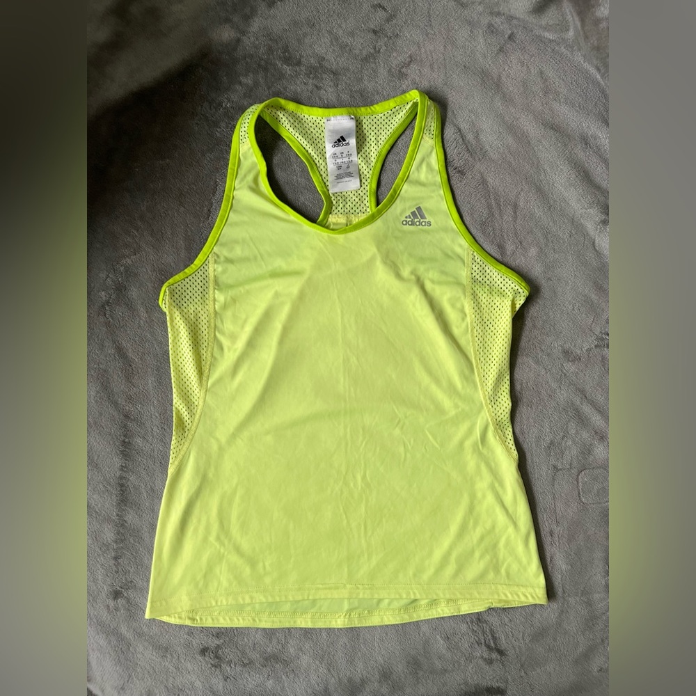Adidas Tank Top Women Size Small Neon Yellow